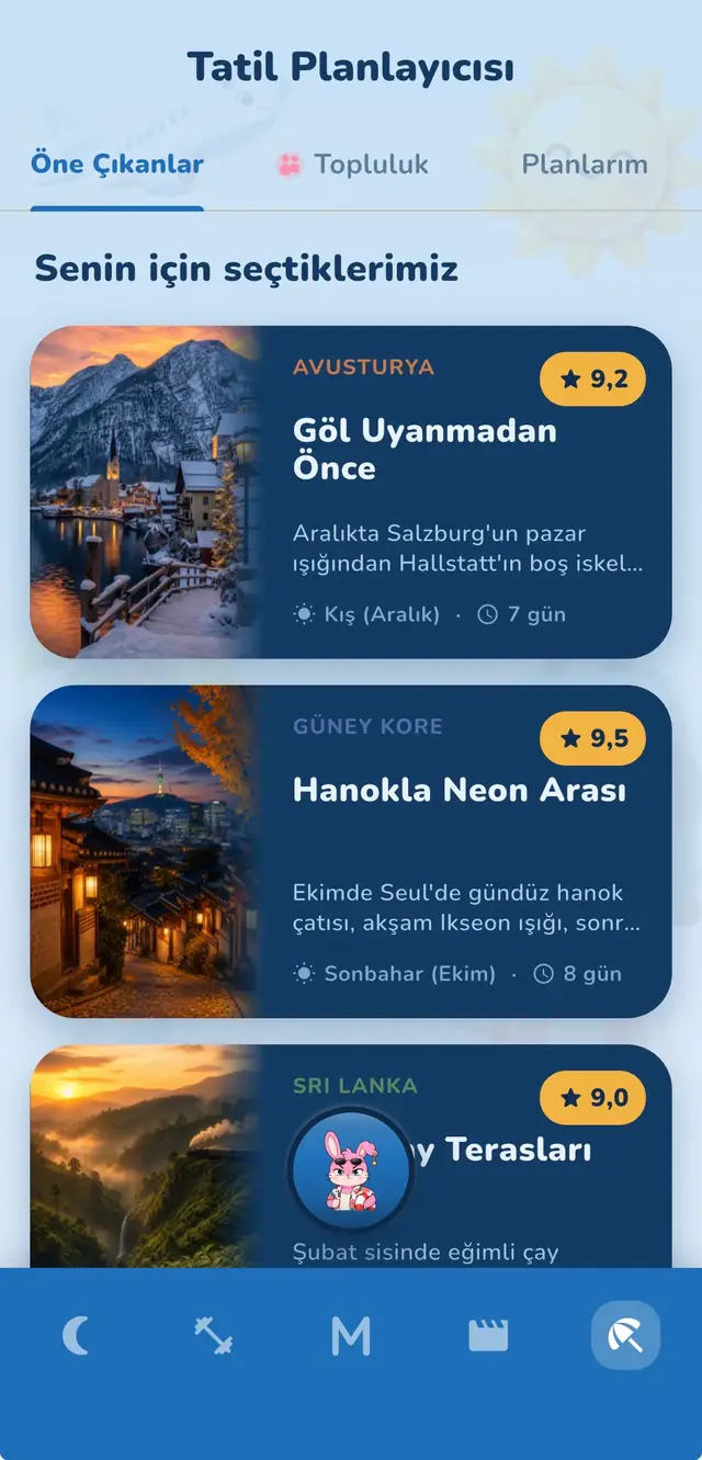 Trip Planner screen